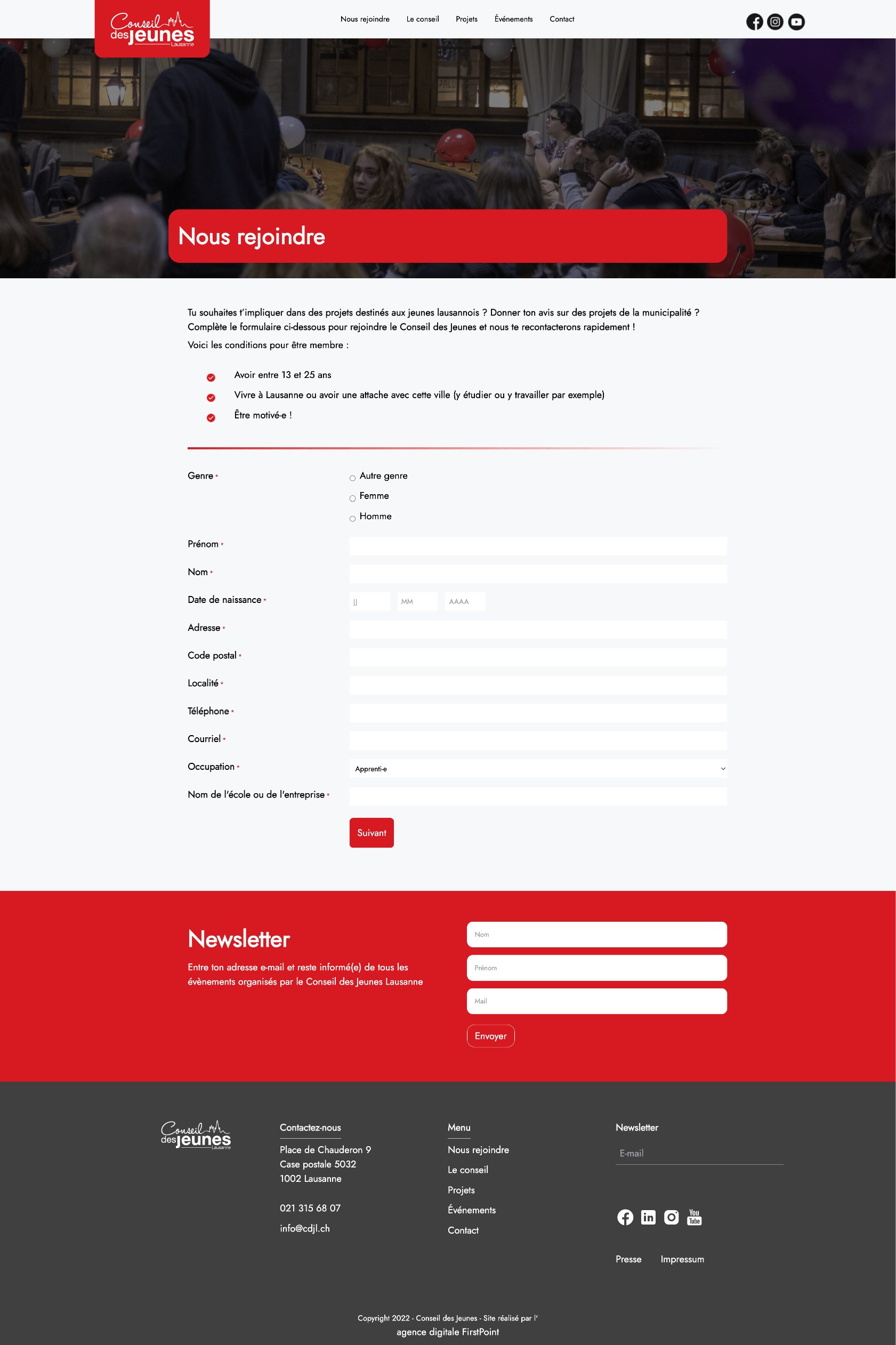Page du site