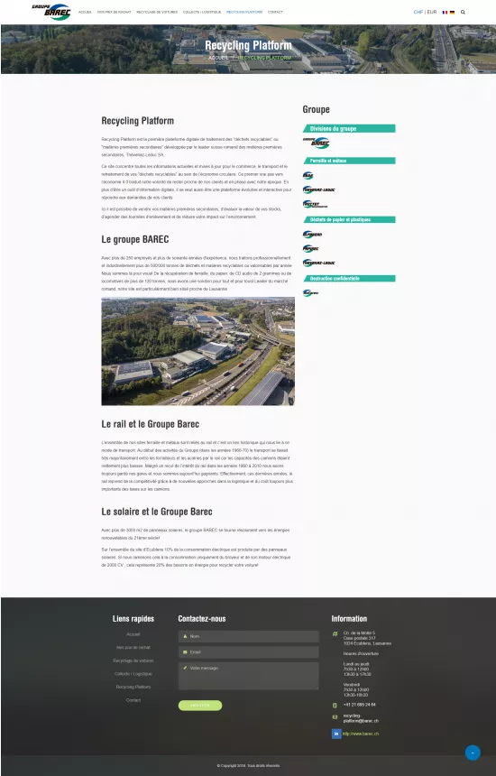 Page du site