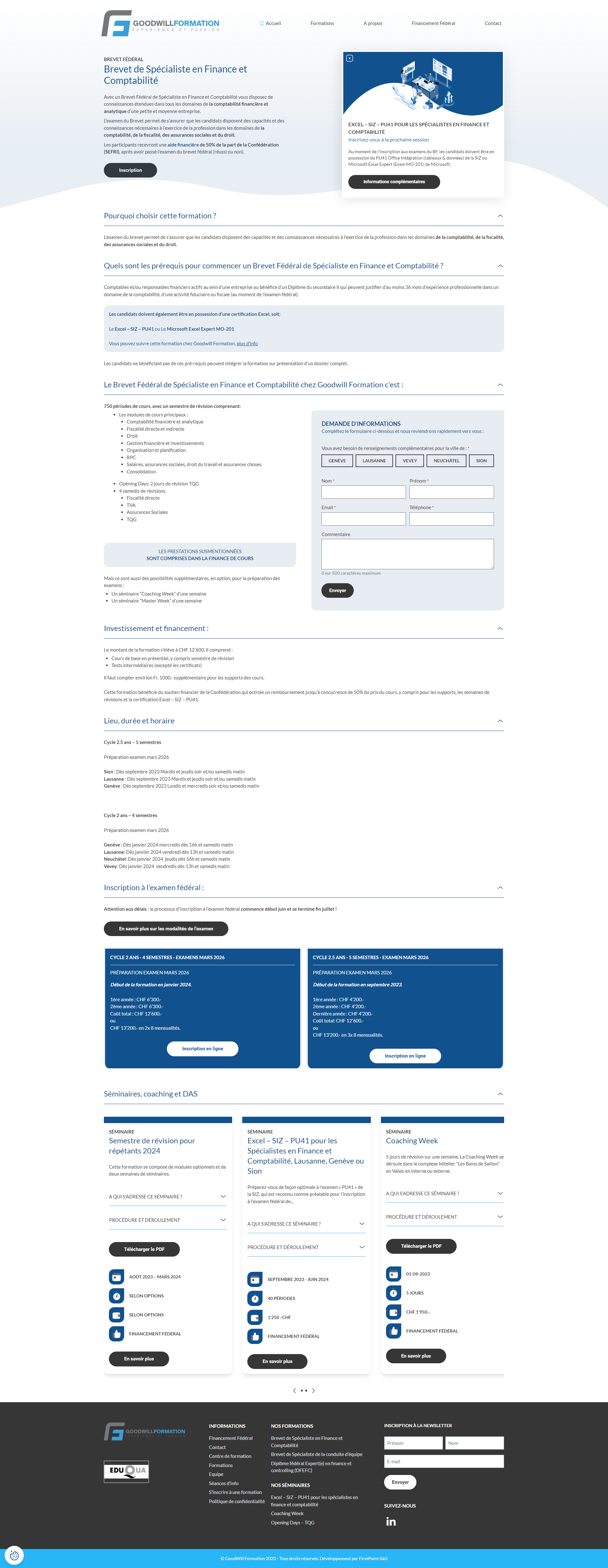 Page du site